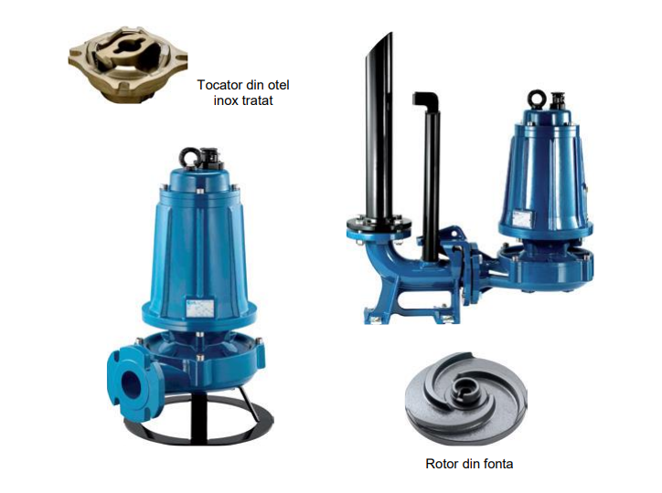 Pompa submersibila de drenaj cu Tocator | DTRT 550 | 300 l/min | Adancime 20m | Inaltime 38.6 m