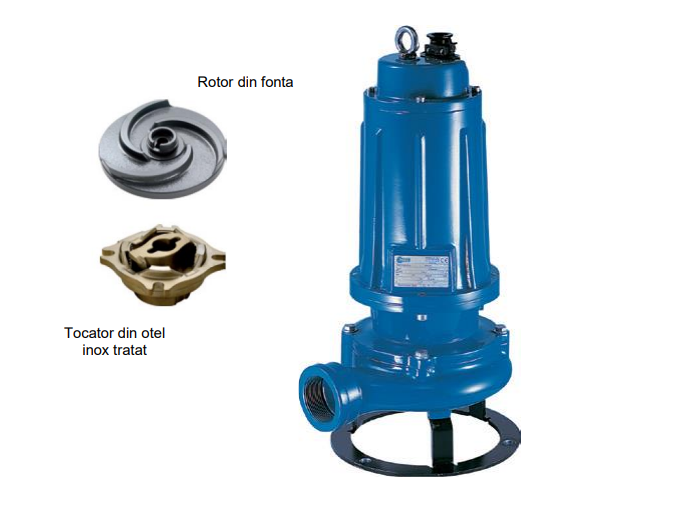 Pompa submersibila de drenaj cu Tocator | DTR 200 | 300 l/min | Adancime 20m | Inaltime 22.1 m